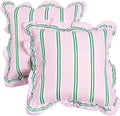 Cushion Covers 45 x 45 Set of 2, Gifts for Women Soft Cosy Frill Edge Throw Pillow Covers with Invisible Zipper Sofa